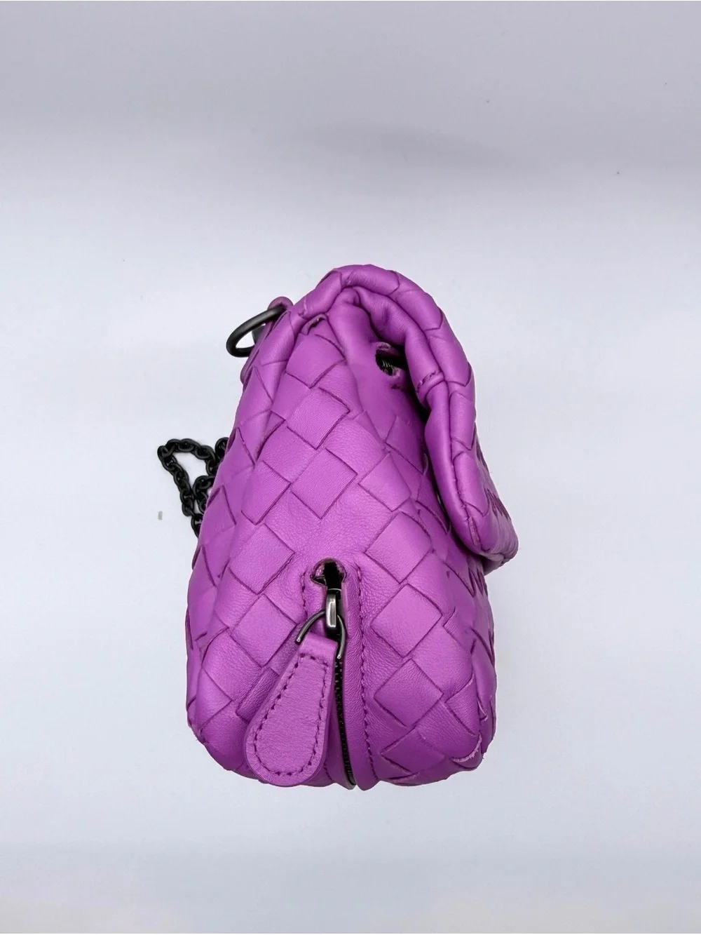 Bottega Veneta Expandable Chain Crossbody Bag Intrecciato Nappa Small